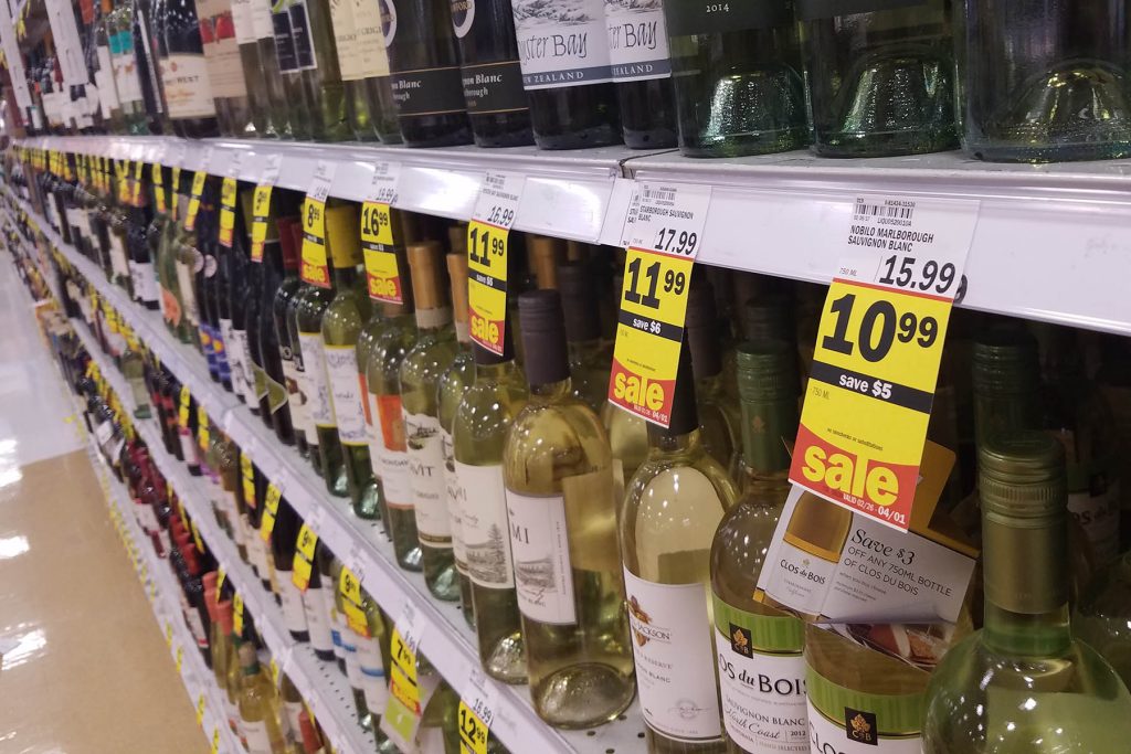 Shelf talkers on a store shelf